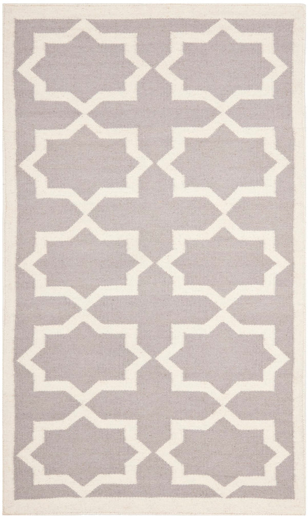 Safavieh Dhurries 549 Hand Woven Flat Weave  Rug Grey / Ivory DHU549G-3
