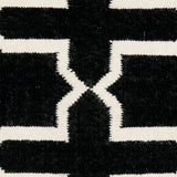Safavieh Dhurries 549 Hand Woven Flat Weave  Rug Black / Ivory DHU549L-3