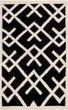 Safavieh Dhurries 552 Hand Woven Flat Weave  Rug Black / Ivory DHU552L-3
