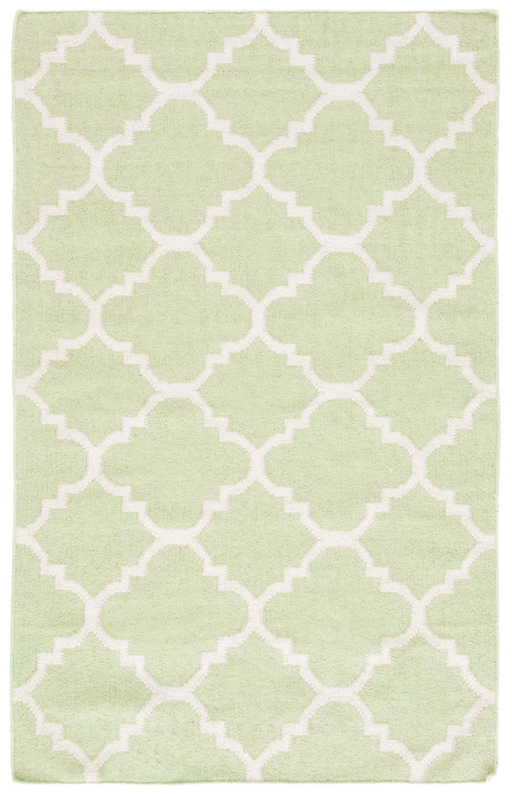 Safavieh Dhurries 554 Hand Woven Flat Weave  Rug Light Green / Ivory DHU554A-3