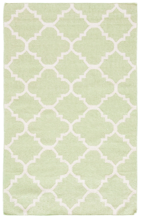 Safavieh Dhurries 554 Hand Woven Flat Weave  Rug Light Green / Ivory DHU554A-3