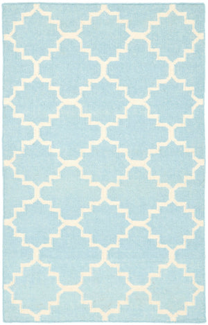 Safavieh Dhurries 554 Hand Woven Flat Weave  Rug Light Blue / Ivory DHU554B-3