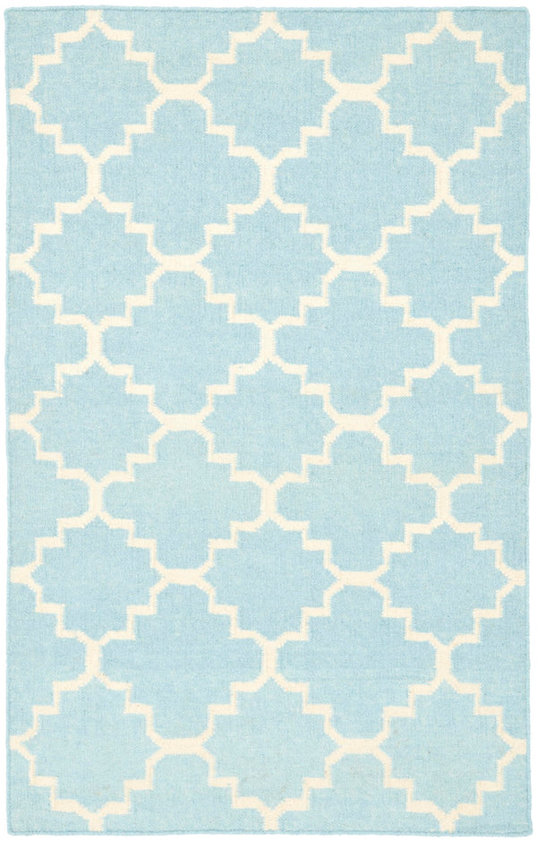 Safavieh Dhurries 554 Hand Woven Flat Weave  Rug Light Blue / Ivory DHU554B-3