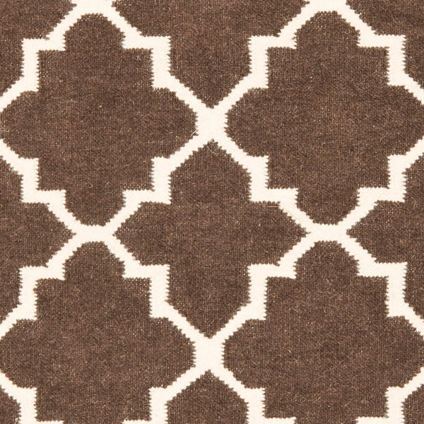 Safavieh Dhurries 554 Hand Woven Flat Weave  Rug Brown / Ivory DHU554C-3