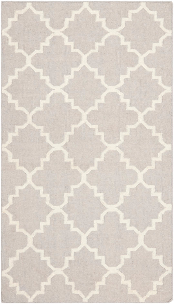 Safavieh Dhurries 554 Hand Woven Flat Weave  Rug Grey / Ivory DHU554G-3