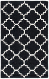 Safavieh Dhurries 554 Hand Woven Flat Weave  Rug Black / Ivory DHU554L-3