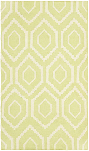 Safavieh Dhurries 556 Hand Woven Flat Weave  Rug Green / Ivory DHU556A-3
