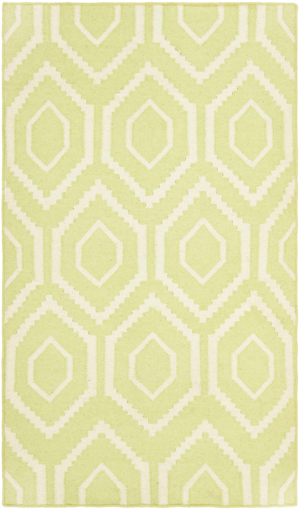 Safavieh Dhurries 556 Hand Woven Flat Weave  Rug Green / Ivory DHU556A-3