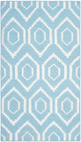 Safavieh Dhurries 556 Hand Woven Flat Weave  Rug Blue / Ivory DHU556B-3