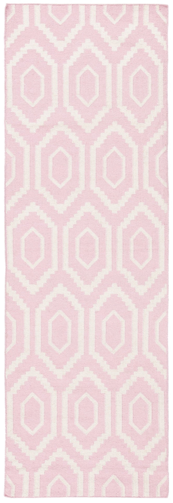 Safavieh Dhurries Handcrafted Wool And Cotton Area Rug With Geometric Design For Timeless Elegance In Home Pink ,Ivory 80% Wool,20% Cotton Dhu556c-26