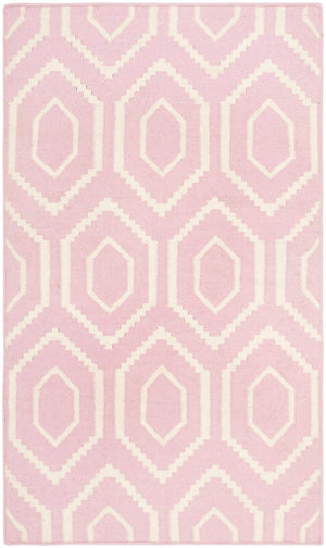 Safavieh Dhurries Handcrafted Wool And Cotton Area Rug With Geometric Design For Timeless Elegance In Home Pink ,Ivory 80% Wool,20% Cotton Dhu556c-26
