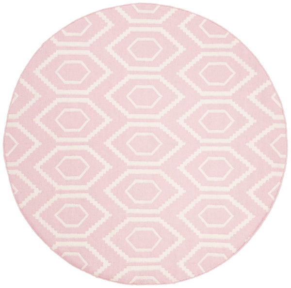 Safavieh Dhurries Handcrafted Wool And Cotton Area Rug With Geometric Design For Timeless Elegance In Home Pink ,Ivory 80% Wool,20% Cotton Dhu556c-26