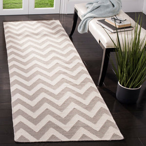 Safavieh Dhurries 557 Hand Woven Flat Weave  Rug Grey / Ivory DHU557C-28