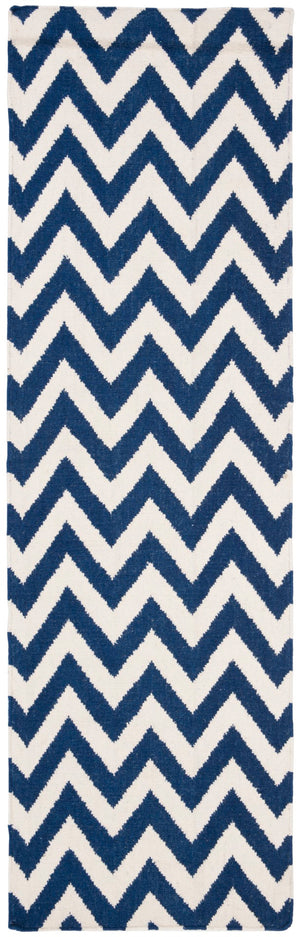 Safavieh Dhurries 557 Hand Woven Flat Weave  Rug Dark Blue / Ivory DHU557K-28