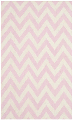 Safavieh Dhurries 557 Hand Woven Flat Weave  Rug Pink / Ivory DHU557P-3