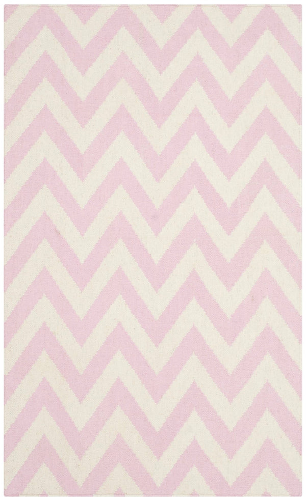 Safavieh Dhurries 557 Hand Woven Flat Weave  Rug Pink / Ivory DHU557P-3