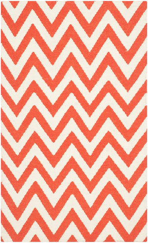 Safavieh Dhurries 557 Hand Woven Flat Weave  Rug Red / Ivory DHU557Q-3