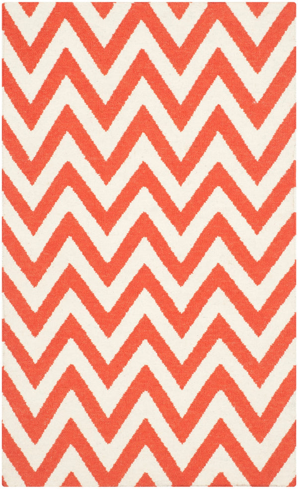 Safavieh Dhurries 557 Hand Woven Flat Weave  Rug Red / Ivory DHU557Q-3