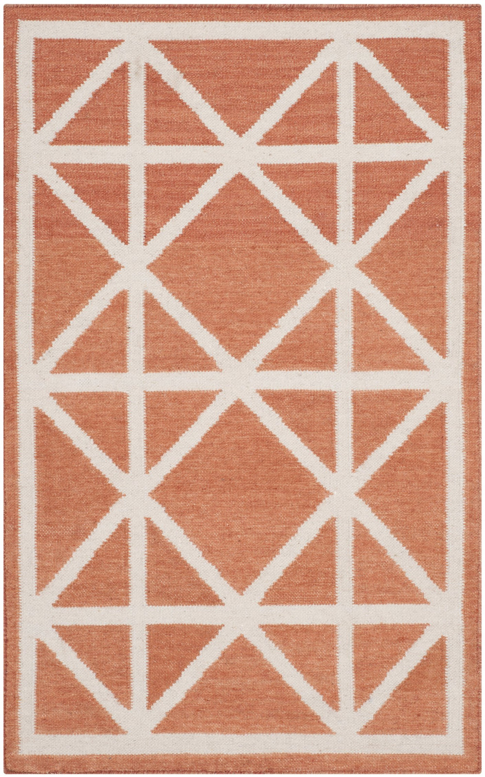 Safavieh Dhurries Hand-woven Red Ivory Accent Rug 2'-6" X 4' – Stylish, Durable, And Unique Home Decor Piece Red ,Ivory 80% Wool,20% Cotton Dhu558a-24