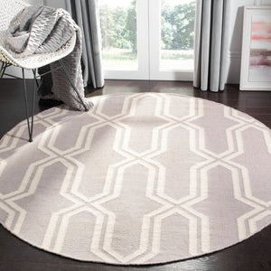 Safavieh Dhurries Hand-woven Flat Weave Rug - Timeless Elegance With Geometric Design For Your Home Decor Grey ,Ivory 80% Wool,20% Cotton Dhu559g-26