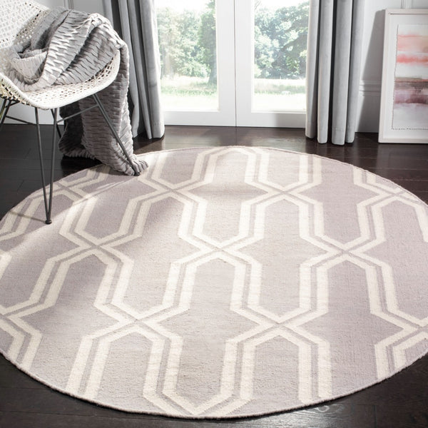 Safavieh Dhurries Hand-woven Flat Weave Rug - Timeless Elegance With Geometric Design For Your Home Decor Grey ,Ivory 80% Wool,20% Cotton Dhu559g-26