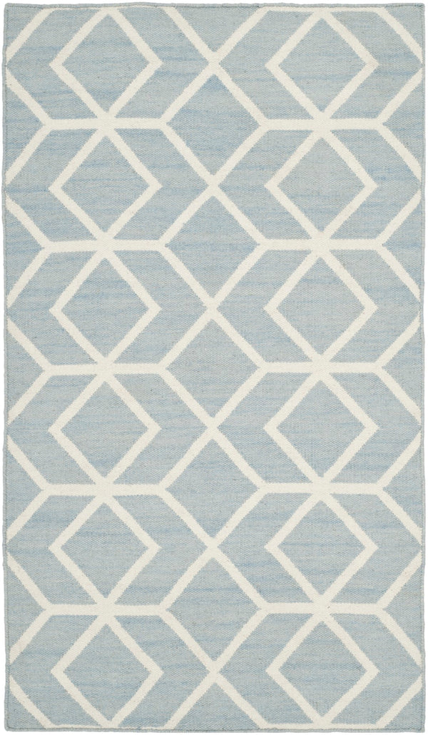 Safavieh Dhurries 560 Hand Woven Flat Weave  Rug Blue / Ivory DHU560A-3