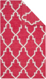 Safavieh Dhurries 564 Hand Woven Flat Weave  Rug Red / Ivory DHU564A-3
