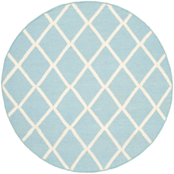 Safavieh Dhurries 565 Hand Woven Flat Weave  Rug Light Blue / Ivory DHU565B-4R