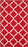 Safavieh Dhurries 566 Hand Woven Flat Weave  Rug Red / Ivory DHU566B-24