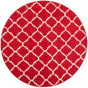 Safavieh Dhurries Handwoven Area Rug With Timeless Trellis Design - Luxurious Wool & Cotton For Any Space Red ,Ivory 80% Wool,20% Cotton Dhu566b-3