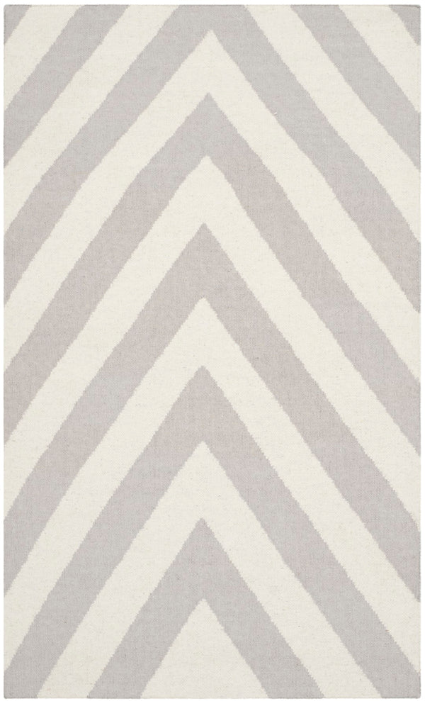 Safavieh Dhurries 568 Hand Woven Flat Weave  Rug Grey / Ivory DHU568B-3