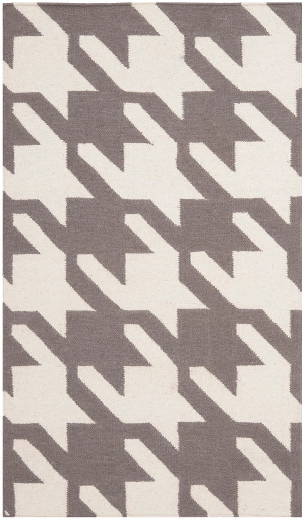 Safavieh Dhurries 569 Hand Woven Flat Weave  Rug Grey / Ivory DHU569A-3