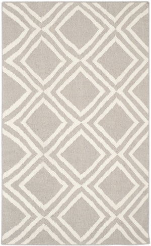 Safavieh Dhurries 571a Grey Ivory - Handwoven 3' X 5' Flatweave Area Rug For Timeless Elegance & Comfort Grey ,Ivory 80% Wool,20% Cotton Dhu571a-3