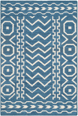 Safavieh Dhurries 572 Hand Woven Flat Weave  Rug Dark Blue / Ivory DHU572A-24