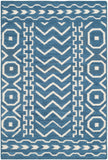 Safavieh Dhurries 572 Hand Woven Flat Weave  Rug Dark Blue / Ivory DHU572A-24