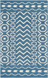 Safavieh Dhurries 572 Hand Woven Flat Weave  Rug Dark Blue / Ivory DHU572A-3