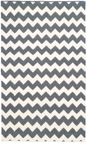 Safavieh Dhurries 644 Hand Woven Flat Weave  Rug Ivory / Charcoal DHU644B-3