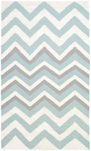 Safavieh Dhurries 646 Hand Woven Flat Weave  Rug Blue / White DHU646A-3