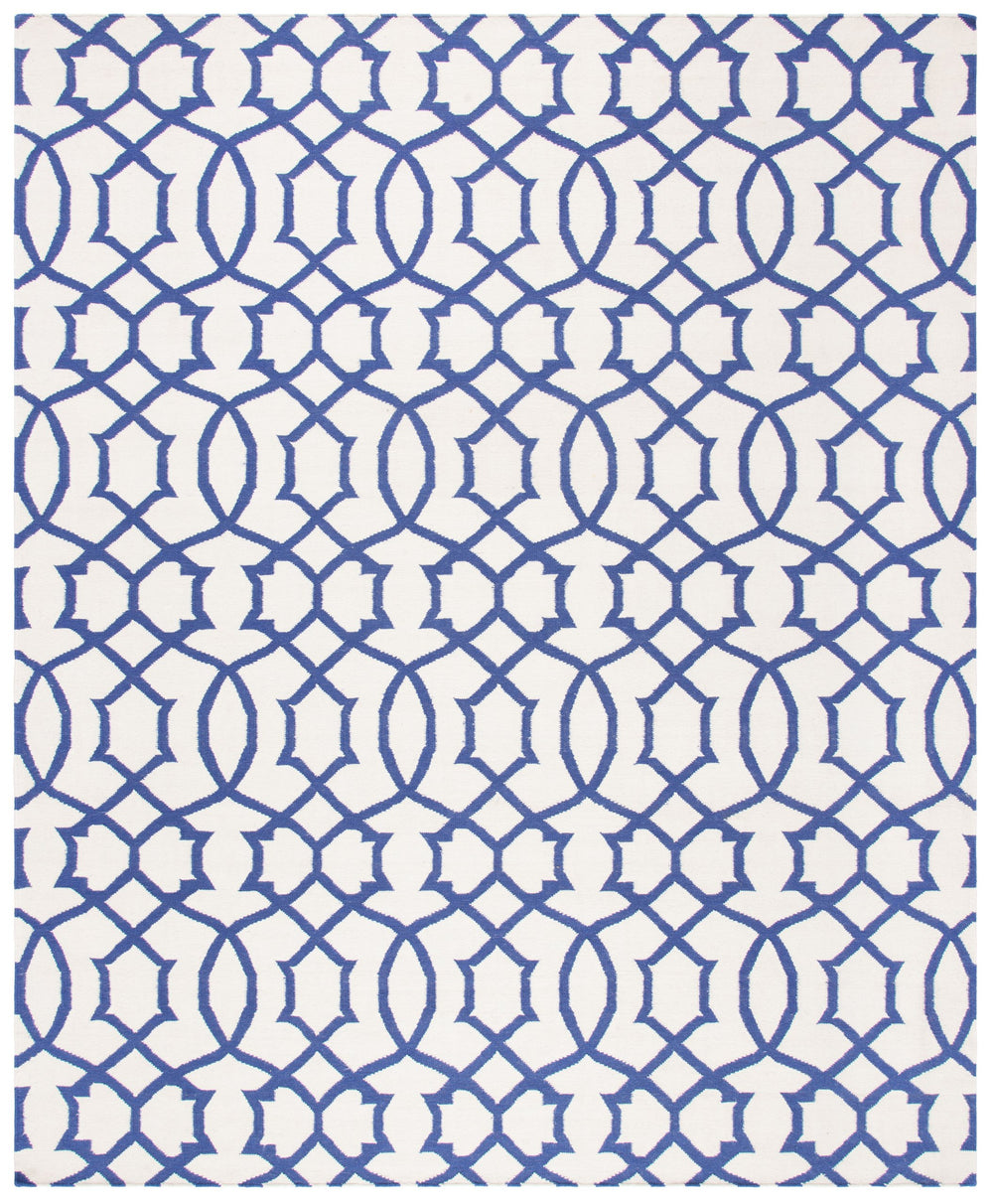 Safavieh Dhurries 753b Ivory Purple - Luxurious Hand-woven 8' X 10' Area Rug With Geometric Design & Warmth Ivory ,Purple Wool Dhu753b-8