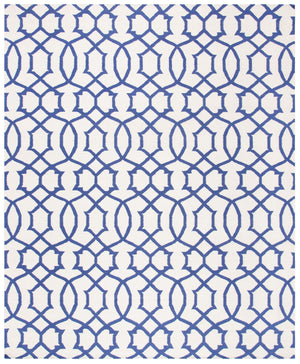 Safavieh Dhurries 753b Ivory Purple - Luxurious Hand-woven 8' X 10' Area Rug With Geometric Design & Warmth Ivory ,Purple Wool Dhu753b-8