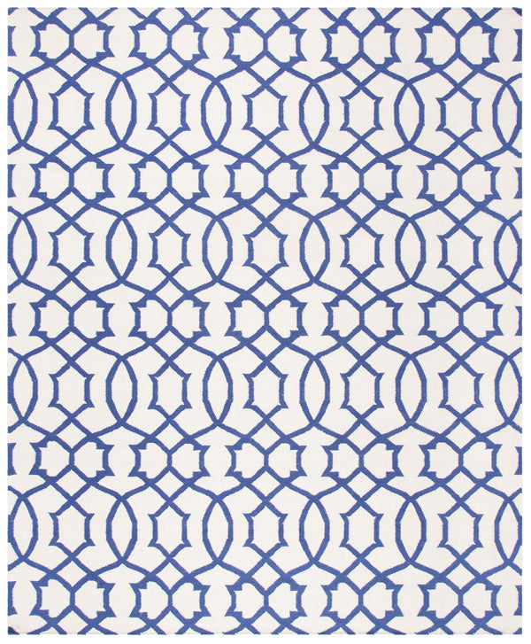 Safavieh Dhurries 753b Ivory Purple - Luxurious Hand-woven 8' X 10' Area Rug With Geometric Design & Warmth Ivory ,Purple Wool Dhu753b-8