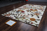 Rizzy Dimensions DI1466 Hand Tufted Botanical Wool/Viscose Rug White 9' x 12'