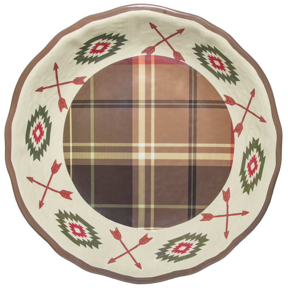 Hiend Accents Aztec Bear Melamine Serving Bowl - Rustic Charm Meets Durable Design For Your Dining Table Décor Multi Color Melamine Di1917sb01