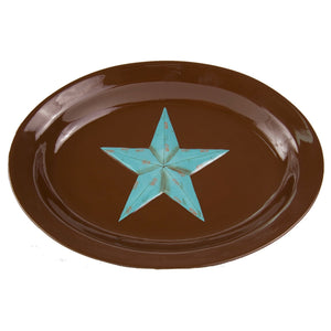 Hiend Accents Star Exquisite Serving Platter - Rustic Charm Meets Contemporary Design For Memorable Gatherings Brown,Turquoise Ceramic Di2010sp01
