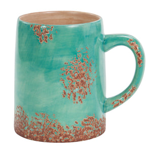 Hiend Accents Patina Mug Set - Exquisite Handcrafted Ceramic Mugs With Rustic Accents For Coffee And Tea Lovers Turquoise Ceramic Di2112mg-os-tq