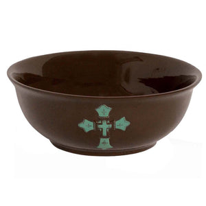 Hiend Accents Cross Handpainted Ceramic Serving Bowl - Unique Western Design For Elegant Dining & Gatherings Brown,Turquoise Ceramic Di3182sb01