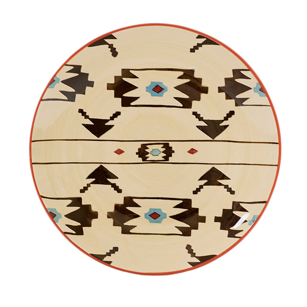 Hiend Accents Artesia Serving Platter – Stunning Southwestern Design For Elegant Entertaining And Dining Events Cream,Brown,Red Ceramic Di3510sp01