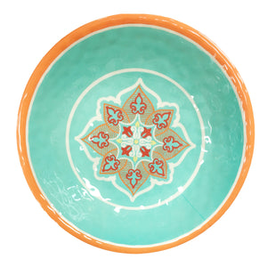 Hiend Accents Western Melamine Serving Bowl - Vibrant Wild West Design For Stylish Dining And Outdoor Gatherings Turquoise,Orange Melamine Di5001sb01