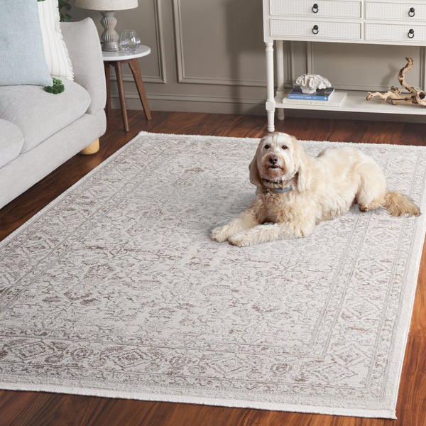 Safavieh Diamond Traditional Ivory & Grey Area Rug – 5'3" X 7'6" – Elegant, Durable, Power-loomed Design Ivory ,Grey Polyester Dia152a-5