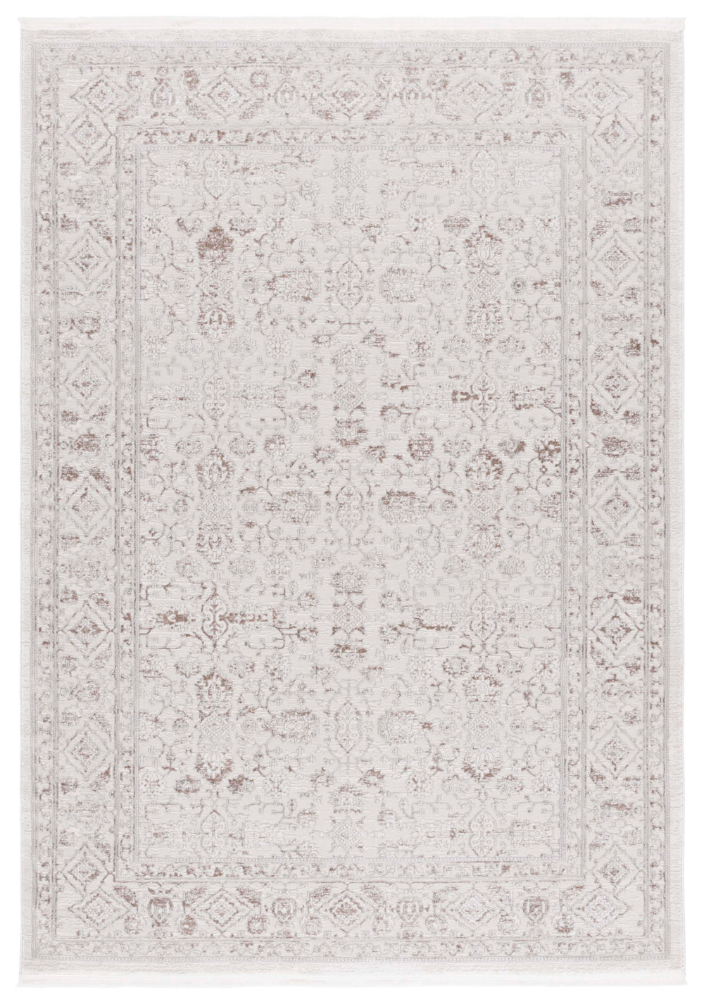 Safavieh Diamond Traditional Ivory & Grey Area Rug – 5'3" X 7'6" – Elegant, Durable, Power-loomed Design Ivory ,Grey Polyester Dia152a-5